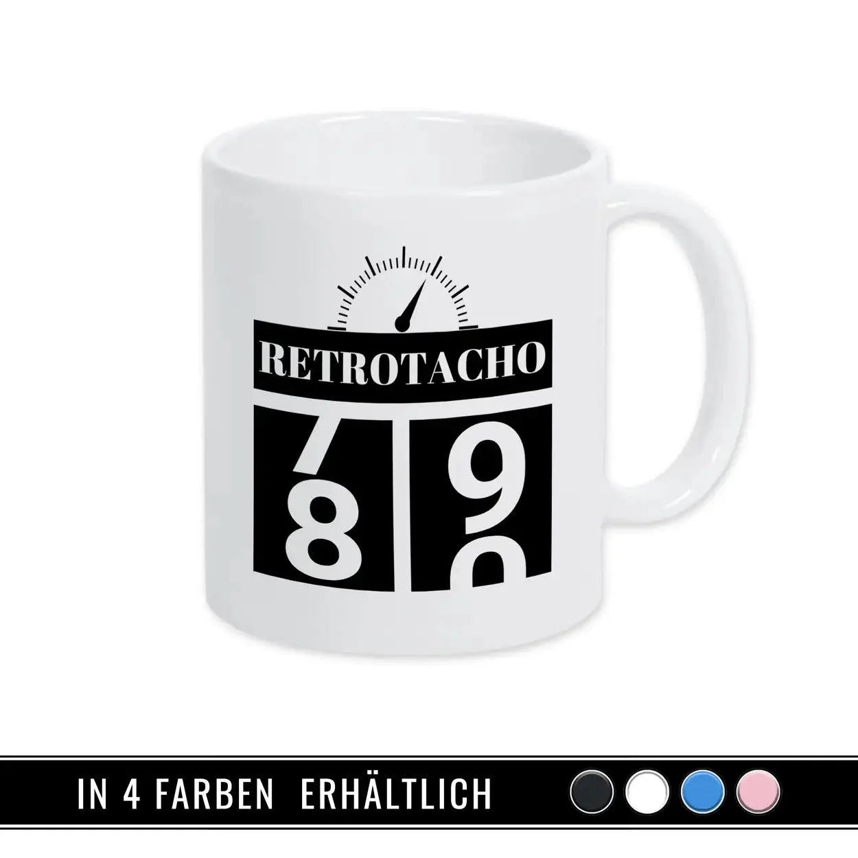 Tasse zum 80. Geburtstag - Retro Tacho - Druckerino