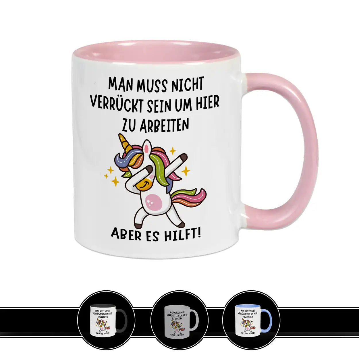 Tasse mit Spruch | Man muss nicht verrückt sein um hier zu arbeiten - Druckerino