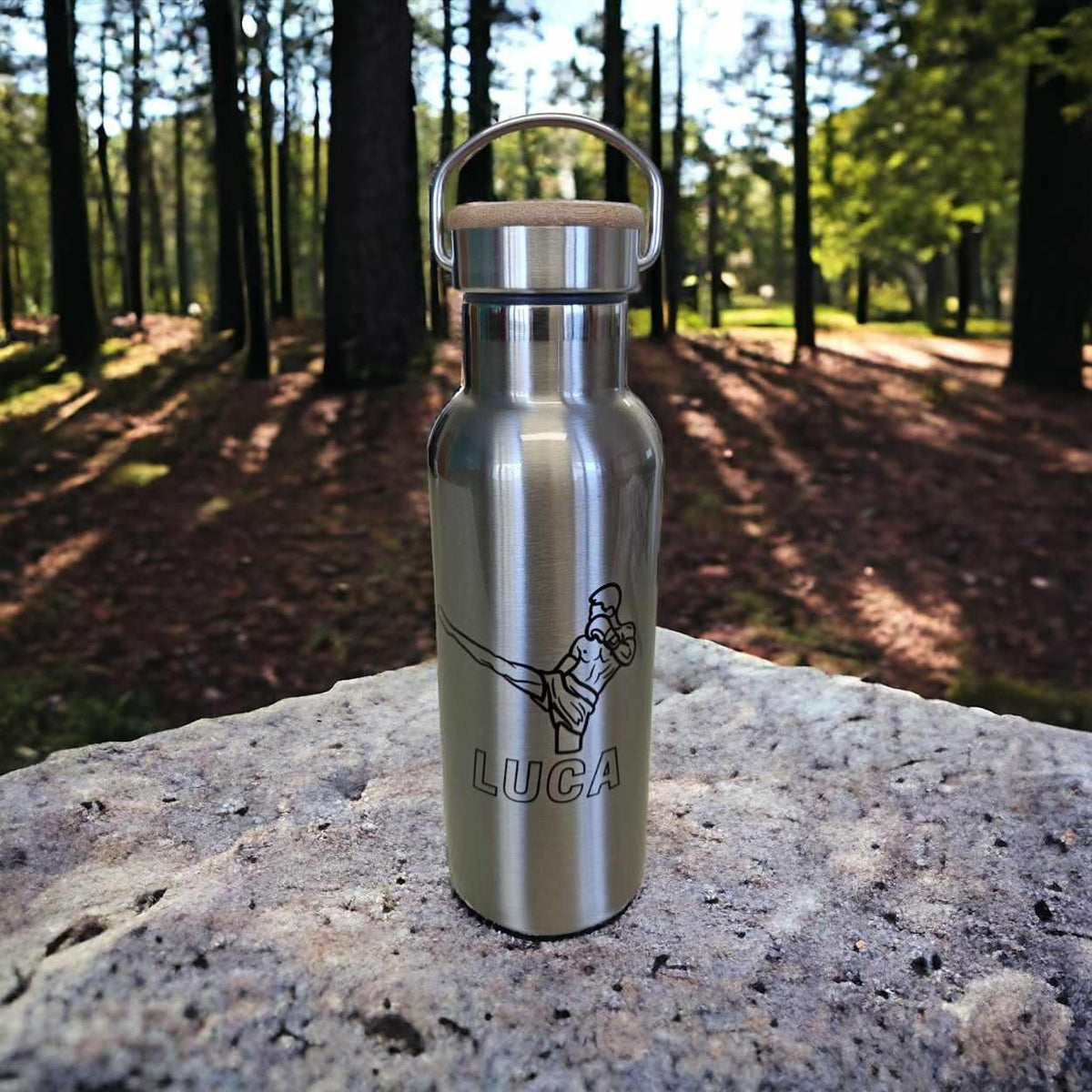 Trinkflasche für Kinder - Edelstahl - Kämpfer - Druckerino