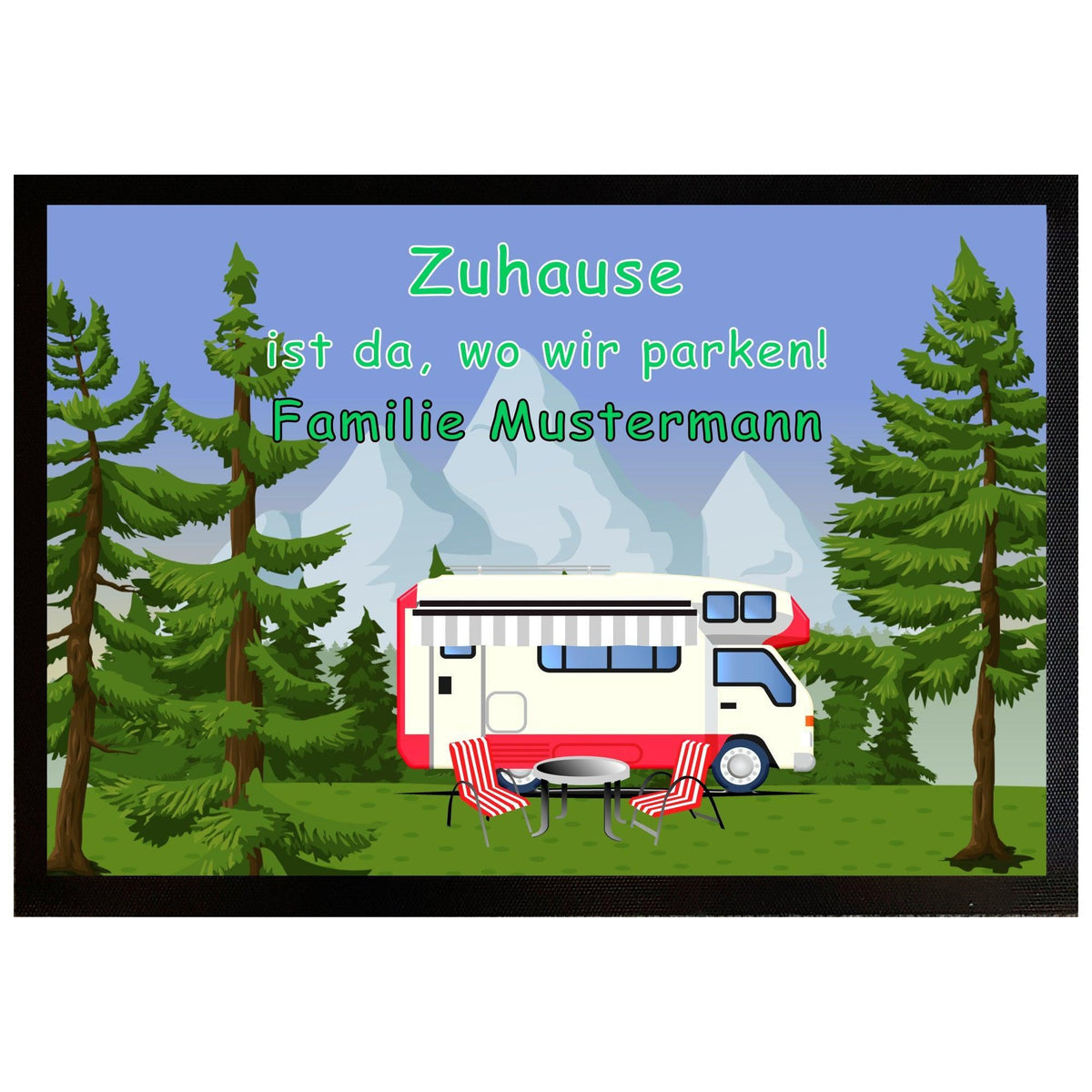 Fußmatte für Wohnmobil - Zuhause ist da, wo wir parken - Druckerino