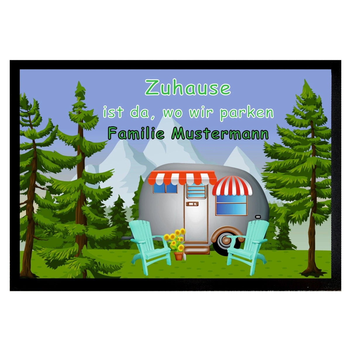 Fußmatte - Zuhause ist da, wo wir parken - Wohnwagen - Druckerino