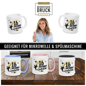 Tasse Birthday Queen 16 Spruchtassen Druckerino   