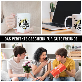 Tasse Birthday Queen 16 Spruchtassen Druckerino   