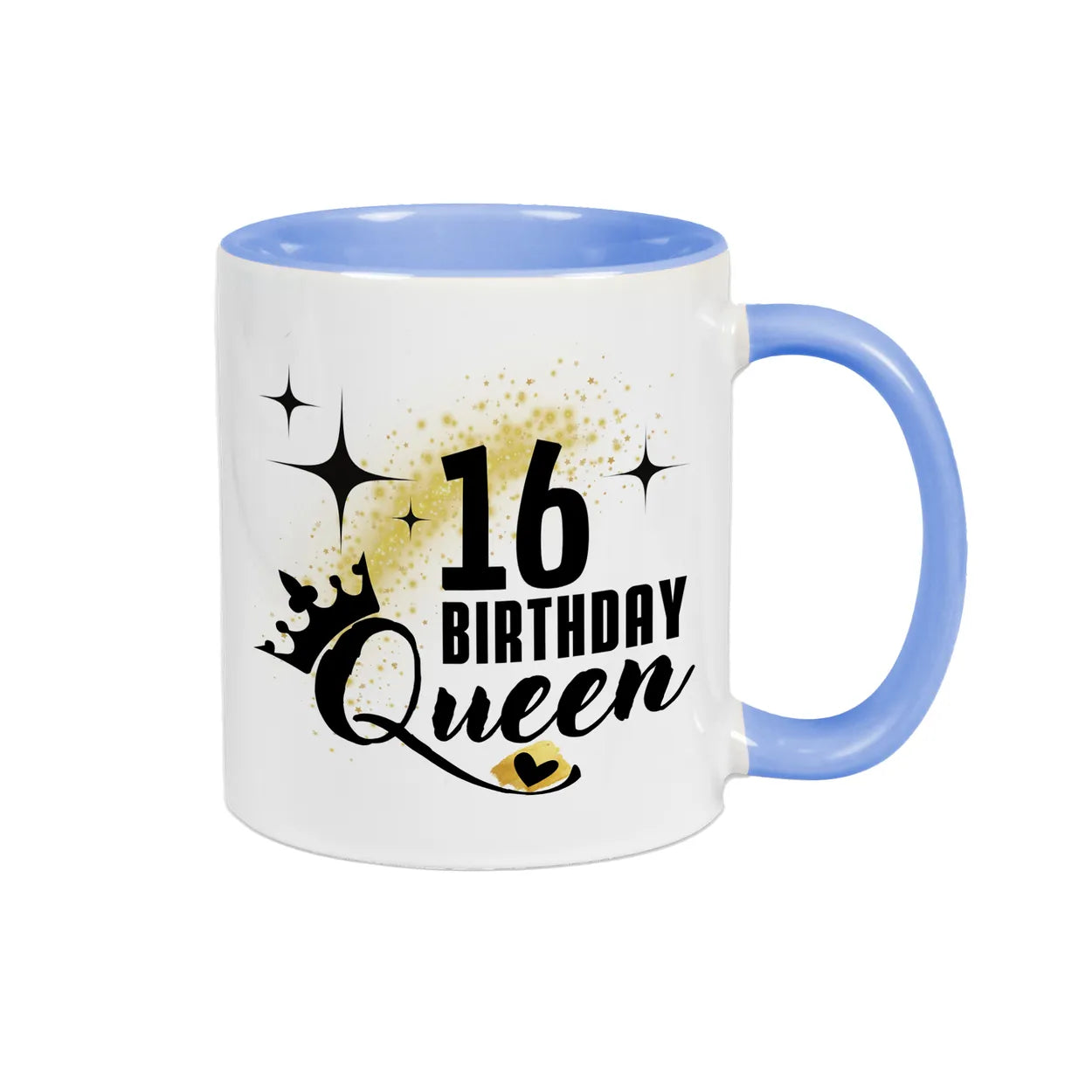 Tasse Birthday Queen 16 Spruchtassen Druckerino Blau  