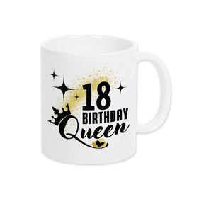 Tasse Birthday Queen 18 Spruchtassen Druckerino Weiß  