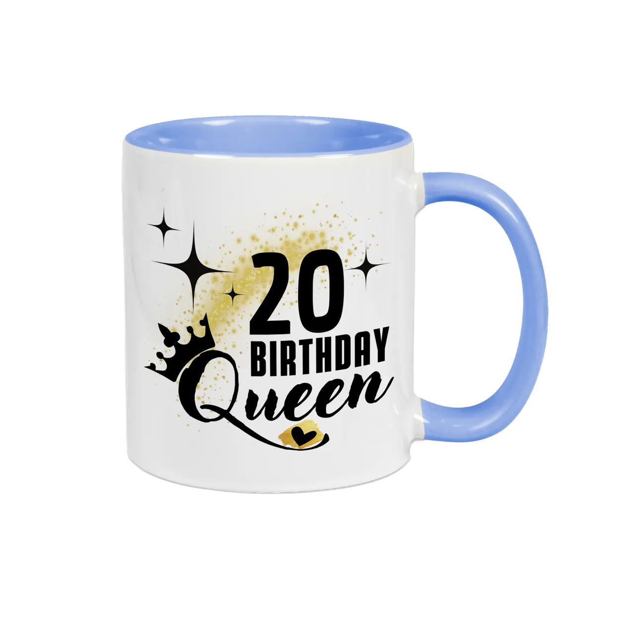 Tasse Birthday Queen 20 Spruchtassen Druckerino Blau  