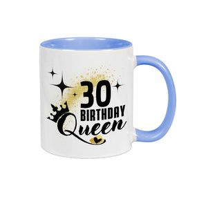 Tasse Birthday Queen 30 Spruchtassen Druckerino Blau  