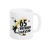 Tasse Birthday Queen 65 Spruchtassen Druckerino Weiß  