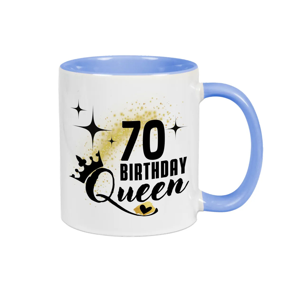 Tasse Birthday Queen 70 Spruchtassen Druckerino Blau  