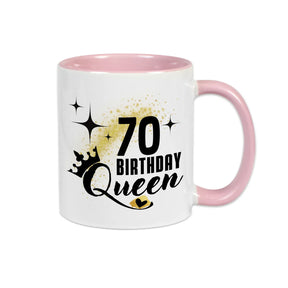 Tasse Birthday Queen 70 Spruchtassen Druckerino Rosa  