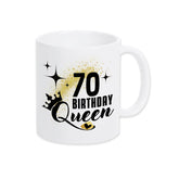 Tasse Birthday Queen 70 Spruchtassen Druckerino Weiß  