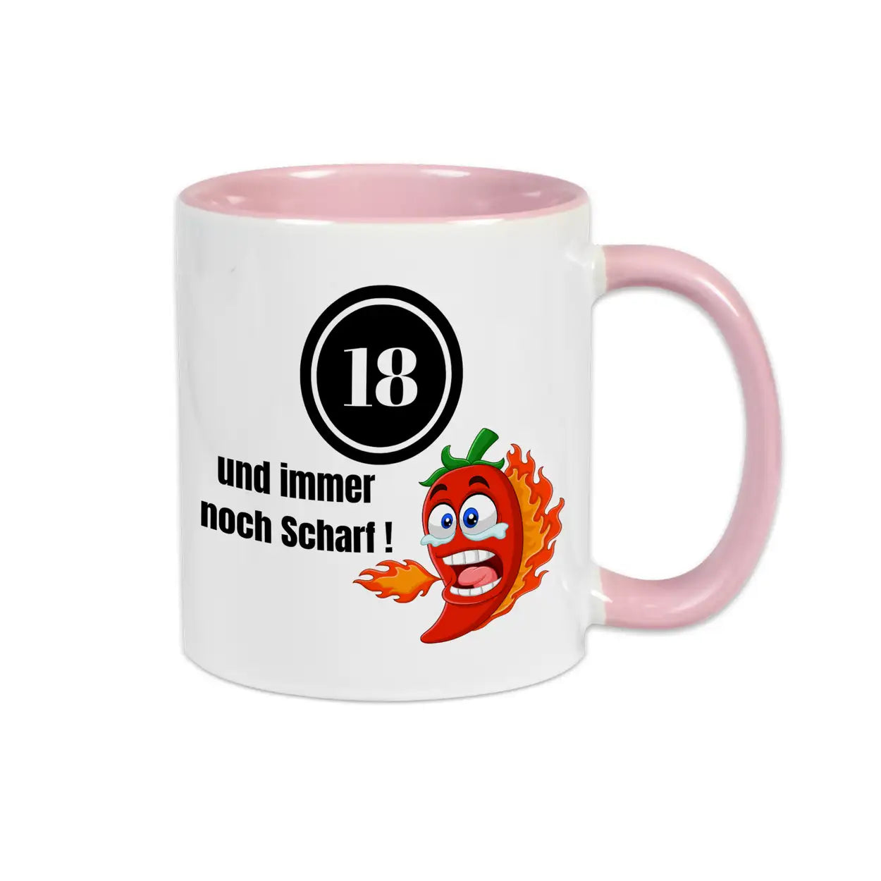 Tasse 18 und immer noch Scharf! Spruchtassen Druckerino Rosa  