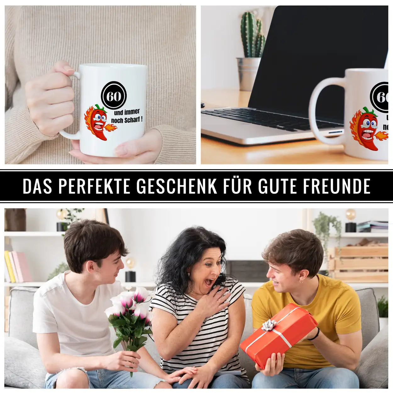 Tasse 60 und immer noch Scharf! Spruchtassen Druckerino   