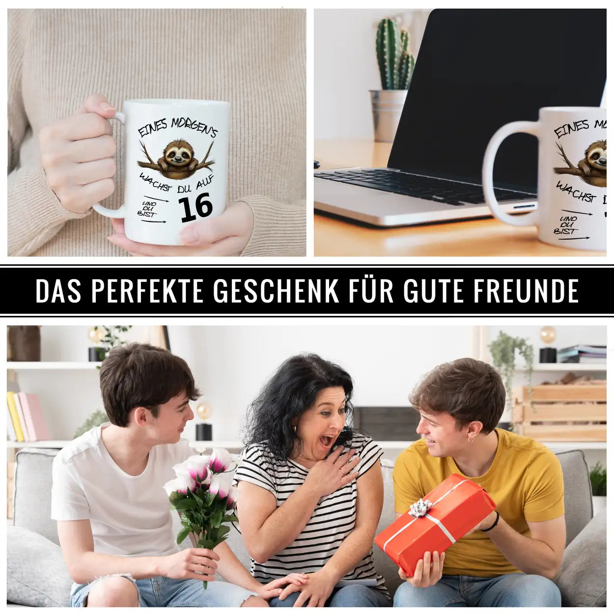 Tasse Eines Morgens wachst Du auf und bist 16 Spruchtassen Druckerino   