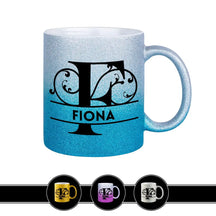 Personalisierte Tasse mit Namen | Buchstabe F Blau Geschenkideen