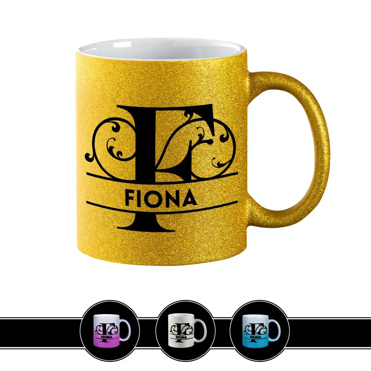 Personalisierte Tasse mit Namen | Buchstabe F Gold Geschenkideen