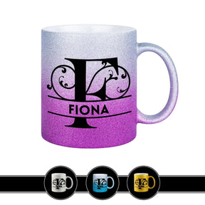 Personalisierte Tasse mit Namen | Buchstabe F Lila Geschenkideen