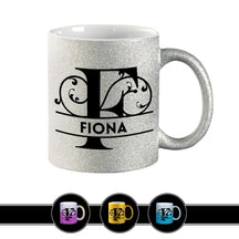 Personalisierte Tasse mit Namen | Buchstabe F Silber Geschenkideen