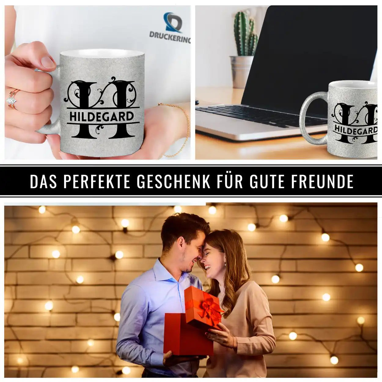 Personalisierte Tasse mit Namen | Buchstabe H Geschenkideen