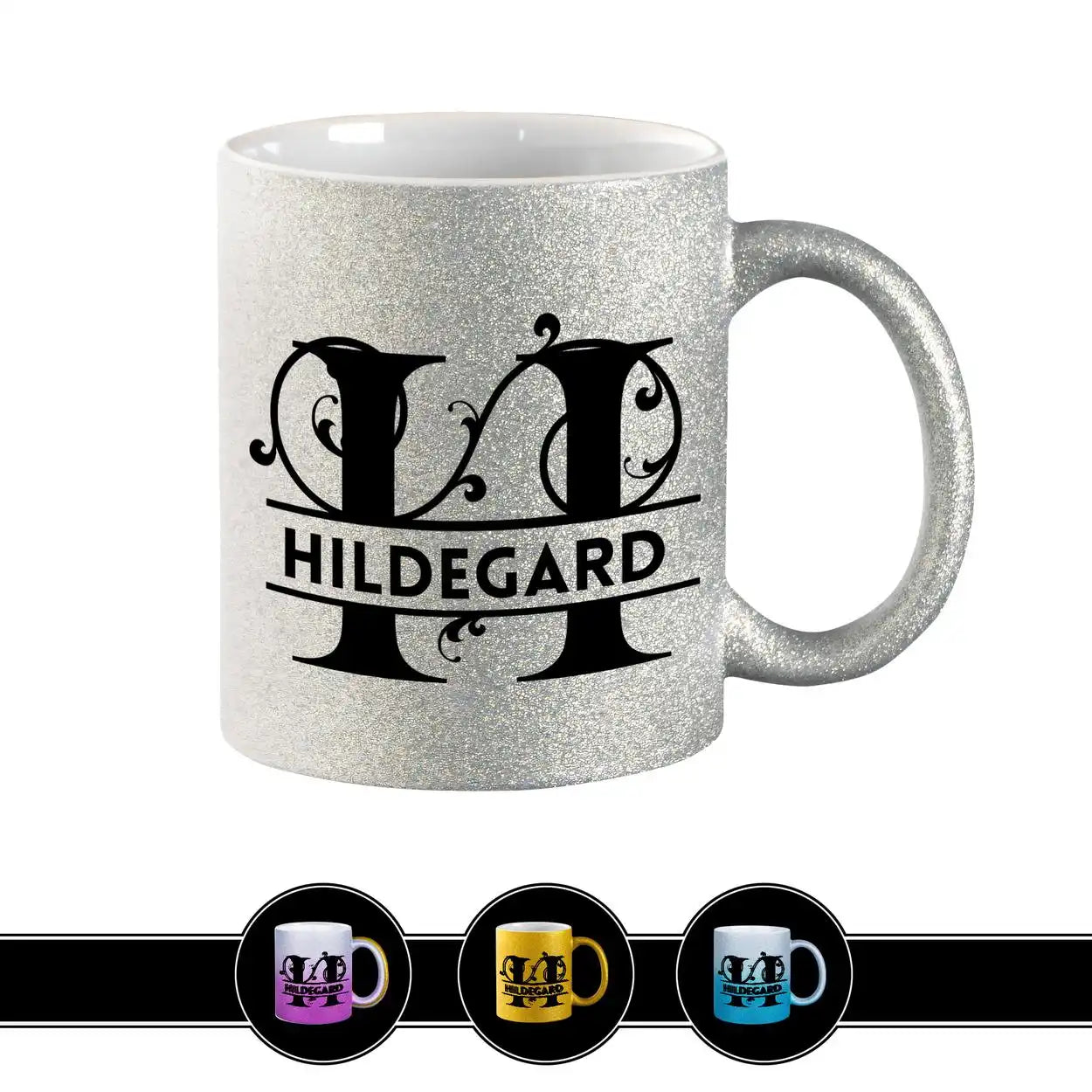 Personalisierte Tasse mit Namen | Buchstabe H Silber Geschenkideen