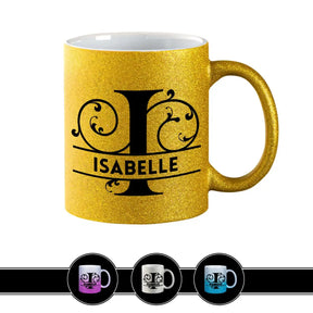 Personalisierte Tasse mit Namen | Buchstabe I Gold Geschenkideen