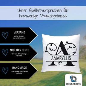 Namenskissen | Motiv 1 | Amaryllis Geschenkideen