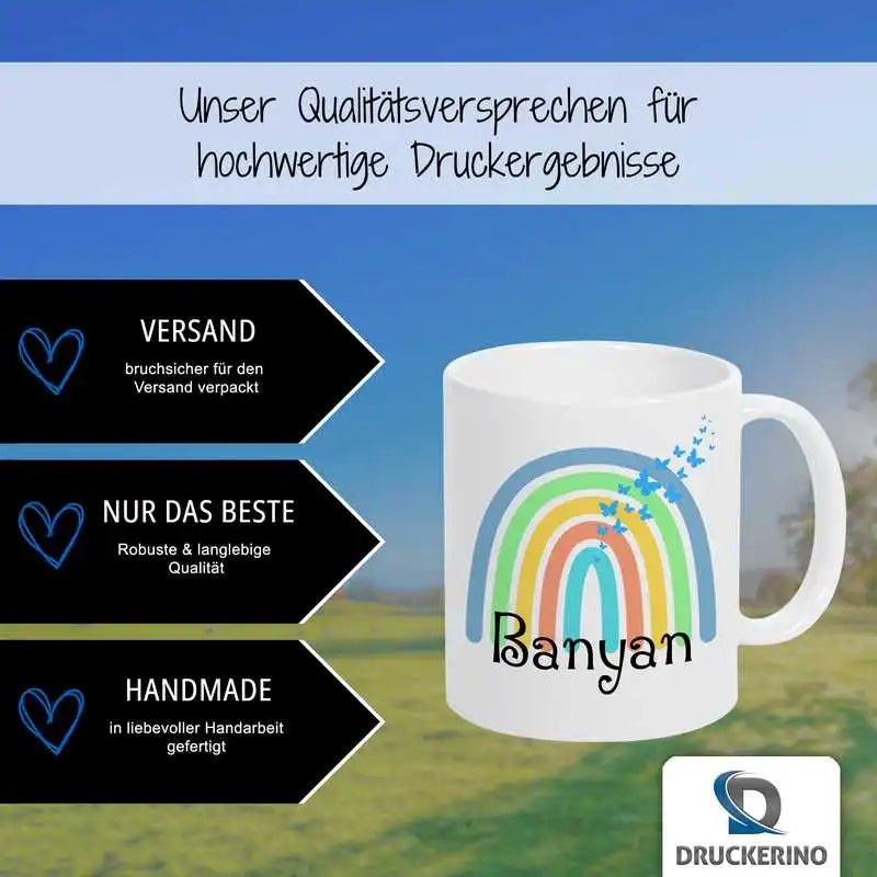 Keramik Namenstasse | Motiv 4 | Banyan Geschenkideen