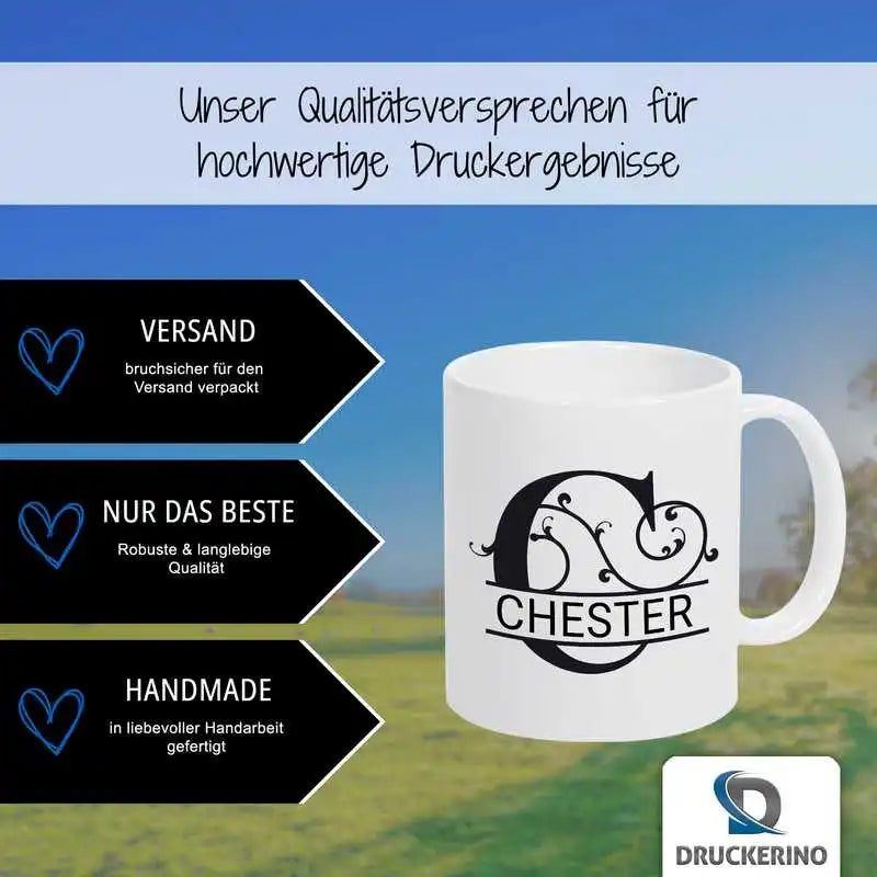 Keramik Namenstasse | Motiv 1 | Chester Geschenkideen