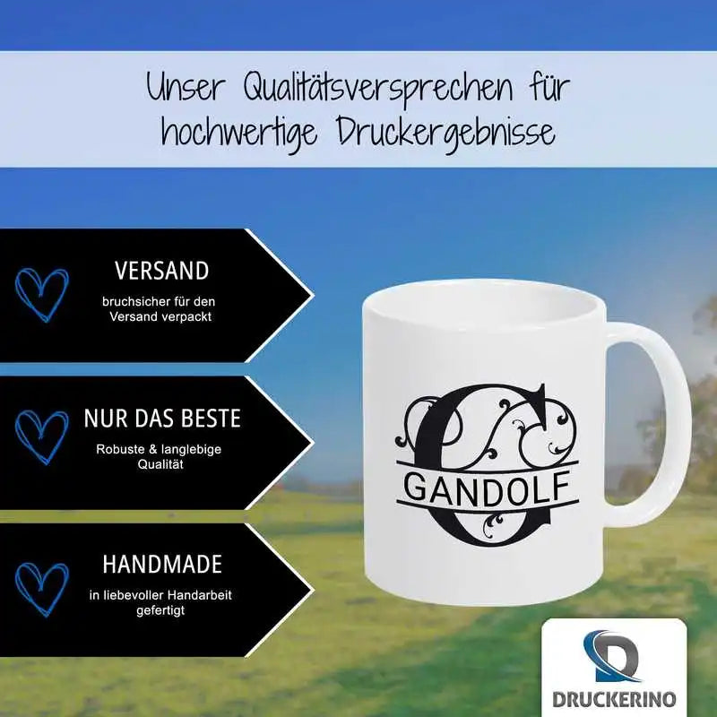 Keramik Namenstasse | Motiv 1 | Gandolf Geschenkideen