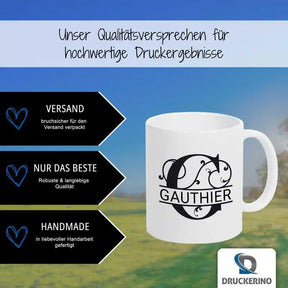 Keramik Namenstasse | Motiv 1 | Gauthier Geschenkideen