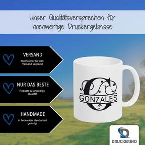 Keramik Namenstasse | Motiv 1 | Gonzales Geschenkideen