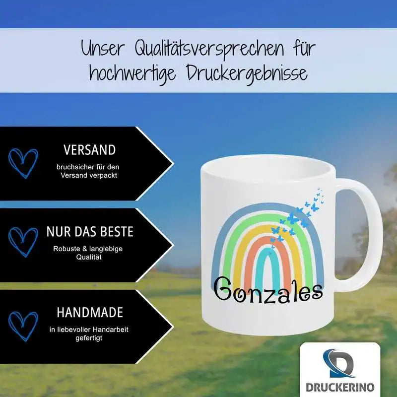 Keramik Namenstasse | Motiv 4 | Gonzales Geschenkideen