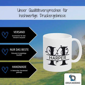 Keramik Namenstasse | Motiv 1 | Harper Geschenkideen