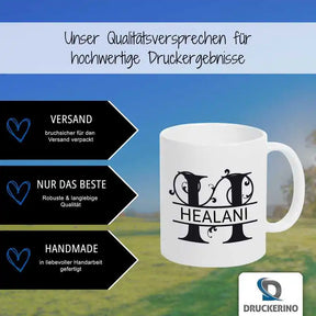 Keramik Namenstasse | Motiv 1 | Healani Geschenkideen