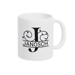 Keramik Namenstasse | Motiv 1 | Janosch Weiß Geschenkideen