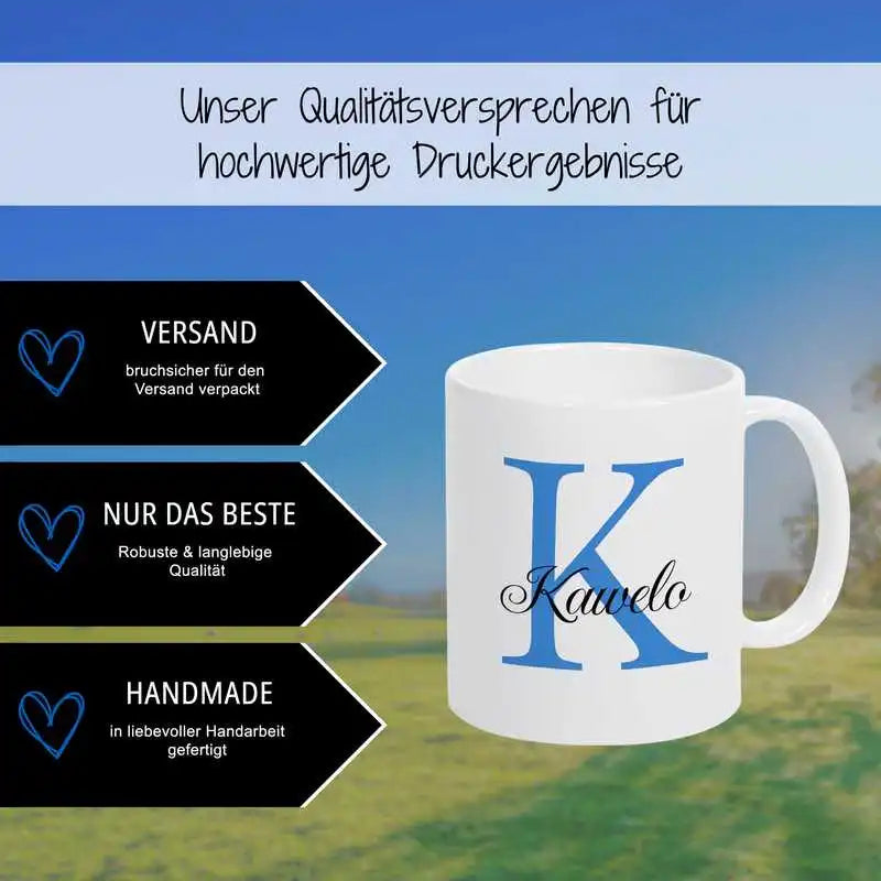 Keramik Namenstasse | Motiv 3 | Kawelo Geschenkideen