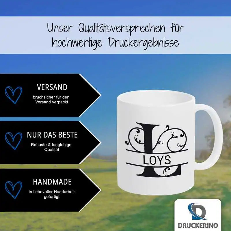 Keramik Namenstasse | Motiv 1 | Loys Geschenkideen