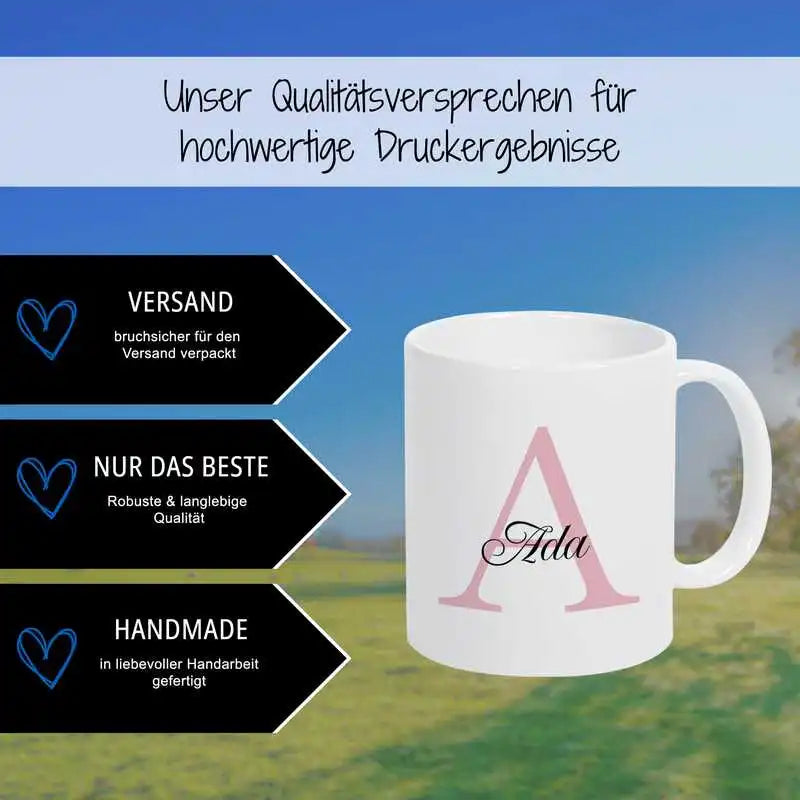 Keramik Namenstasse | Motiv 3 | Ada Geschenkideen