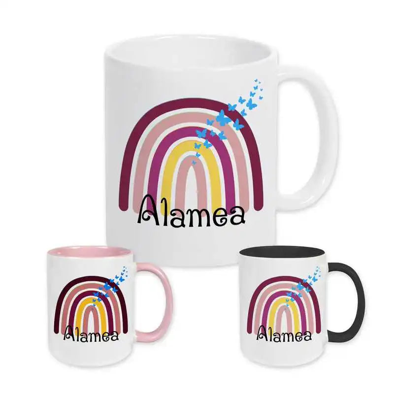 Keramik Namenstasse | Motiv 4 | Alamea Weiß Geschenke