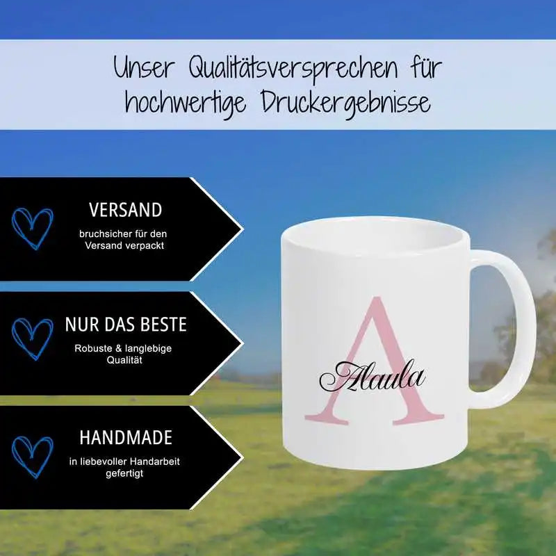 Keramik Namenstasse | Motiv 3 | Alaula Geschenkideen