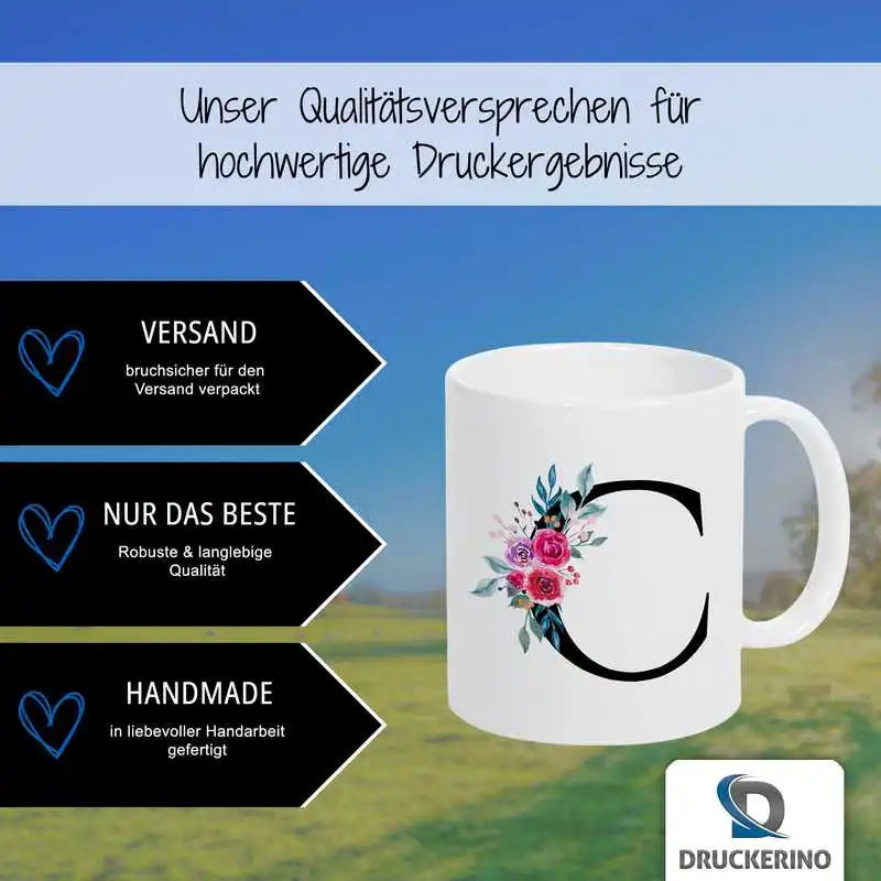 Keramik Namenstasse | Motiv 2 | Clover Geschenkideen