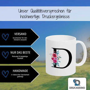 Keramik Namenstasse | Motiv 2 | Daisy Geschenkideen