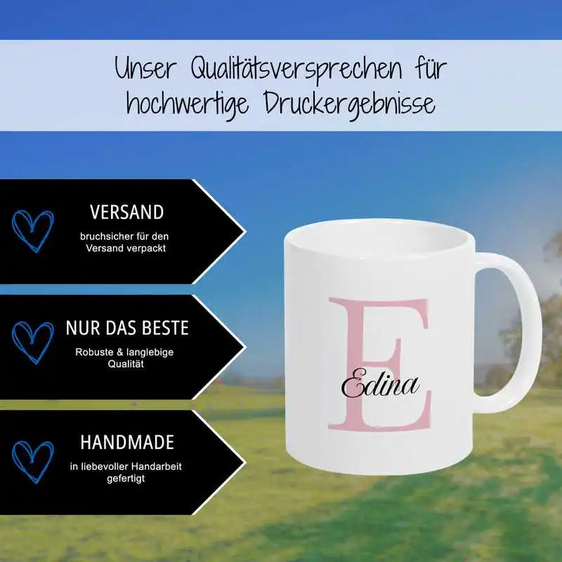 Keramik Namenstasse | Motiv 3 | Edina Geschenkideen