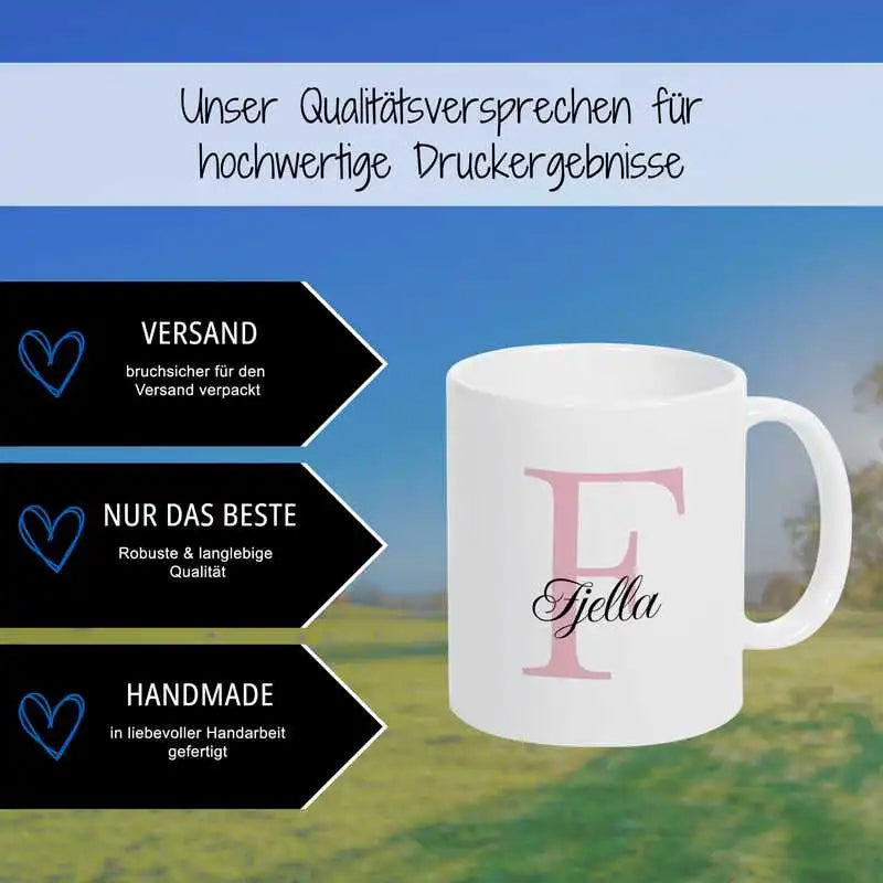 Keramik Namenstasse | Motiv 3 | Fjella Geschenkideen