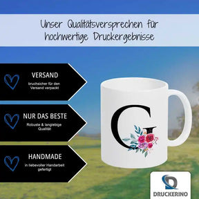 Keramik Namenstasse | Motiv 2 | Gottlindis Geschenkideen