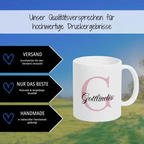 Keramik Namenstasse | Motiv 3 | Gottlindis Geschenkideen