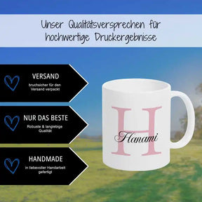 Keramik Namenstasse | Motiv 3 | Hanami Geschenkideen