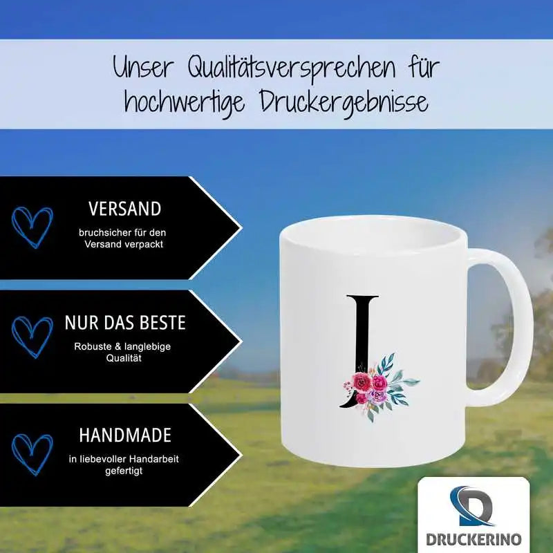 Keramik Namenstasse | Motiv 2 | Jackline Geschenkideen