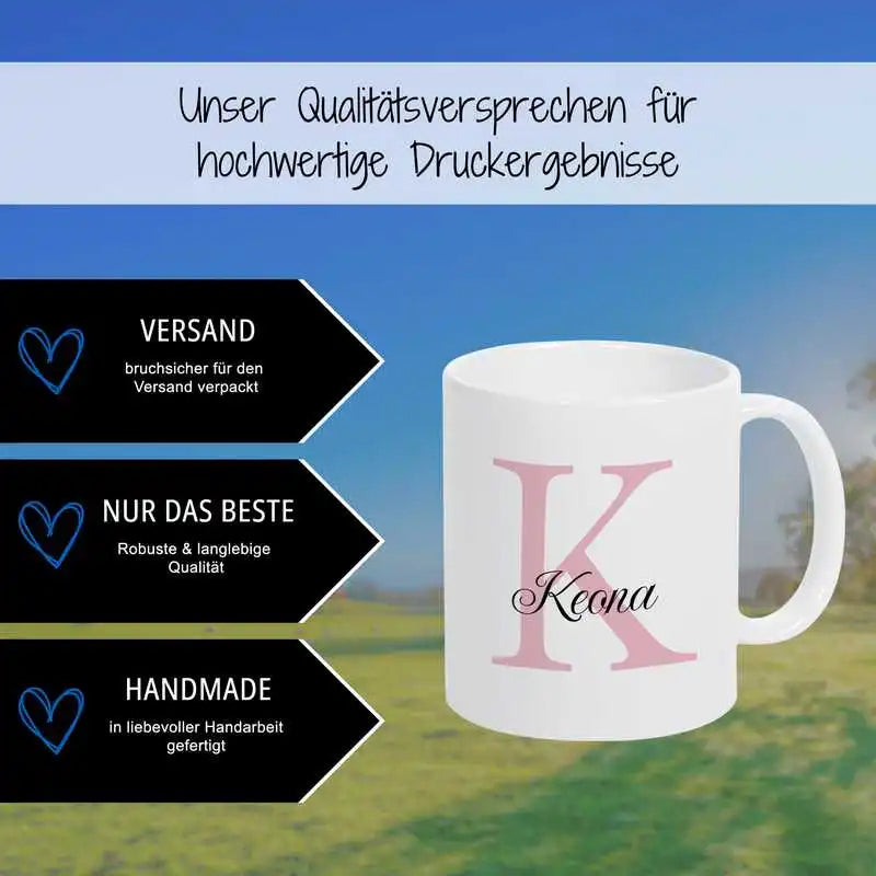 Keramik Namenstasse | Motiv 3 | Keona Geschenkideen