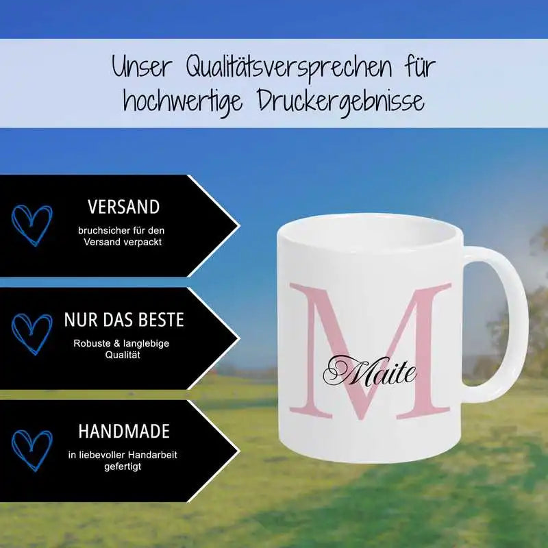 Keramik Namenstasse | Motiv 3 | Maite Geschenkideen